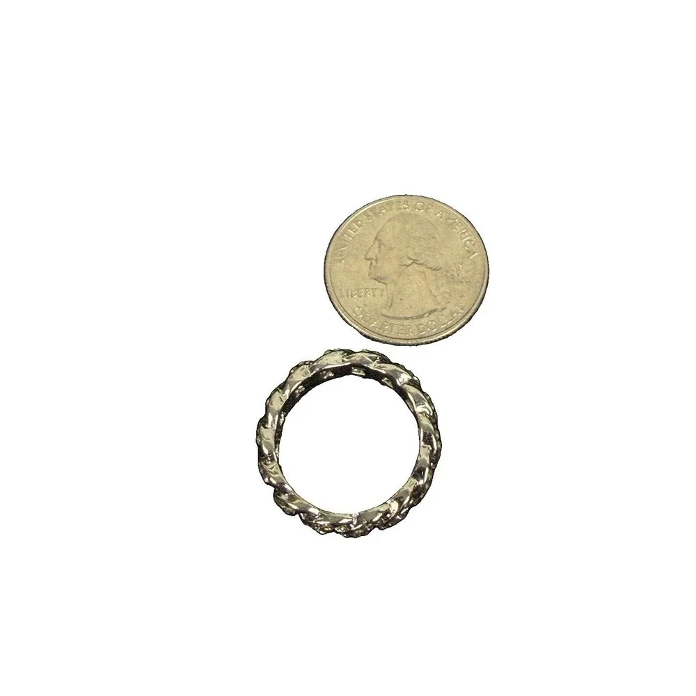 925 Silver Iced Out Miami Cuban Link Ring 4.5 Grams Size 9